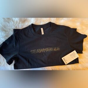 NWT Lululemon Seawheeze Womens All Yours Pima Cotton T-Shirt BLK Size 6
